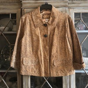 Beautiful L 100% leather cheetah swing jacket